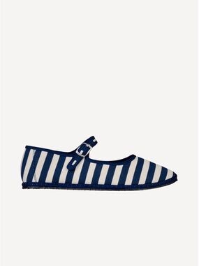 Striped Navy and White Mary Jane Flats for Women EU: 37